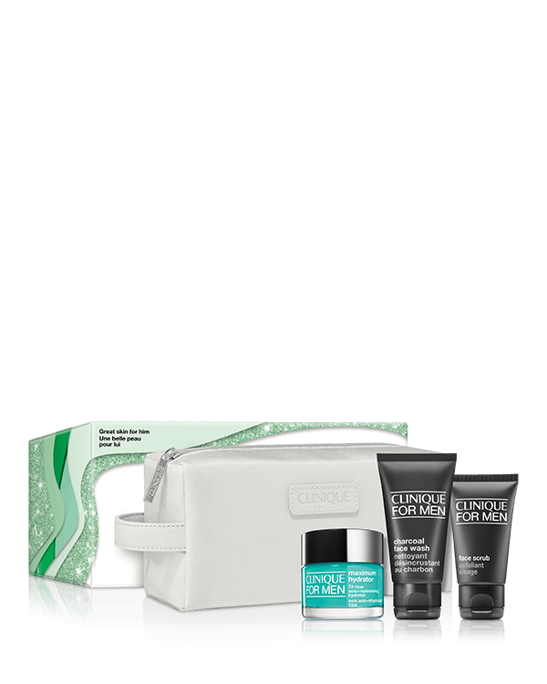 Great Skin For Him Skincare Set, Three best-selling Clinique For Men™ formulas in one good-looking set. A RM259 value.