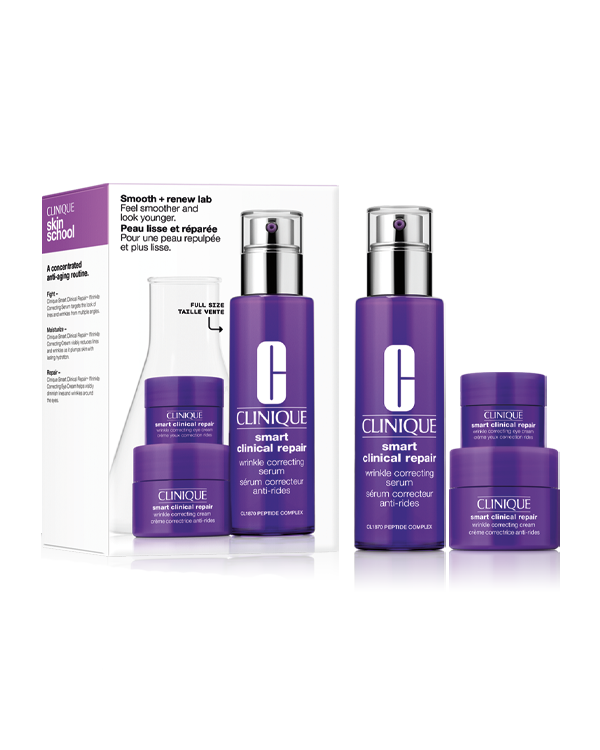 Smooth &amp; Renew Lab Skincare Set, 3 de-aging experts for smoother-feeling, younger-looking skin.