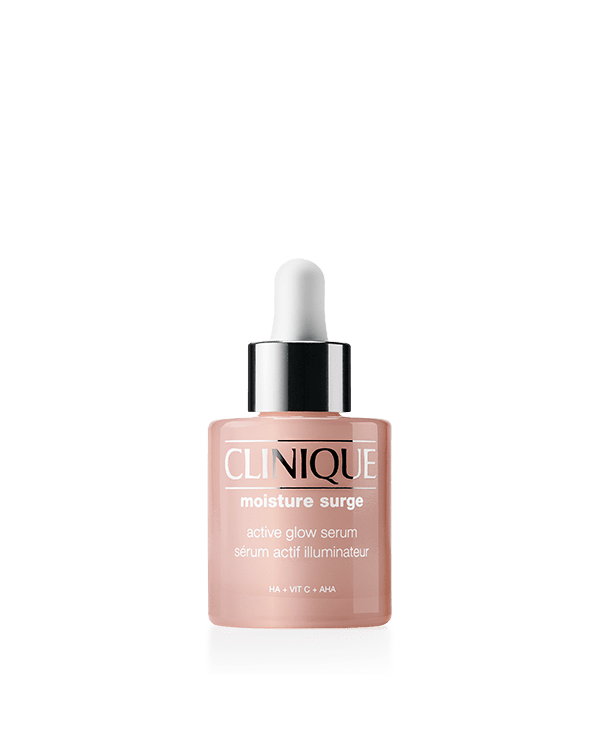 Moisture Surge™ Active Glow Serum, A first-ever serum from our most-loved Moisture Surge collection. Formulated with powerful actives, it exfoliates, hydrates, and brightens to give skin an instant and continuous glow. Clinically proven.