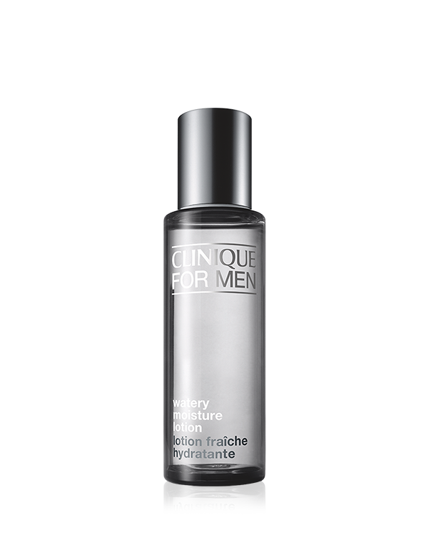 Clinique For Men Watery Moisture Lotion, A refreshing and comforting splash of hydration. Brightens. Smooths skin&#039;s texture. Keeps oil in balance, too. Alcohol-free.